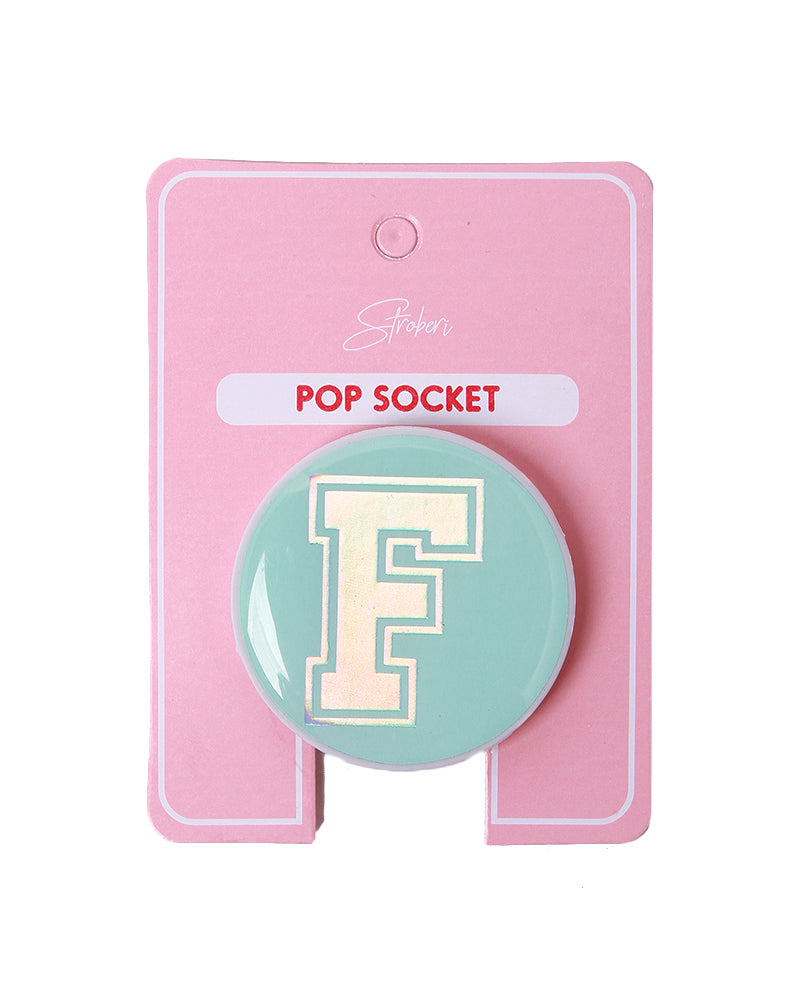 Stroberi Metallic Alphabet Popsocket -1