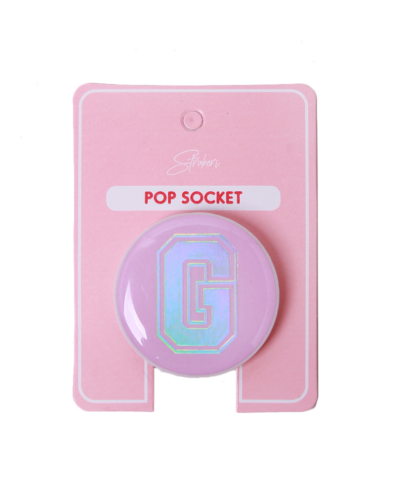 Stroberi Metallic Alphabet Popsocket -1