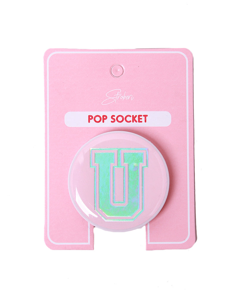 Stroberi Metallic Alphabet Popsocket -2