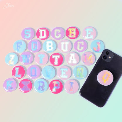 Stroberi Metallic Alphabet Popsocket -1