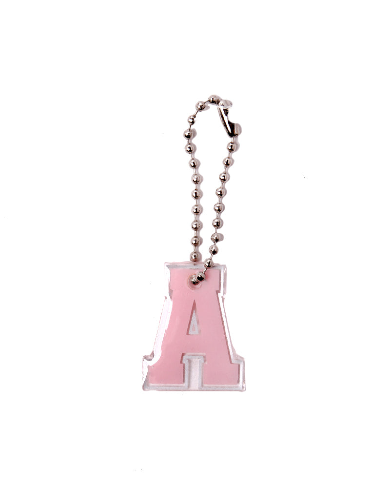 Stroberi List Silver Alphabet Keychain A-M