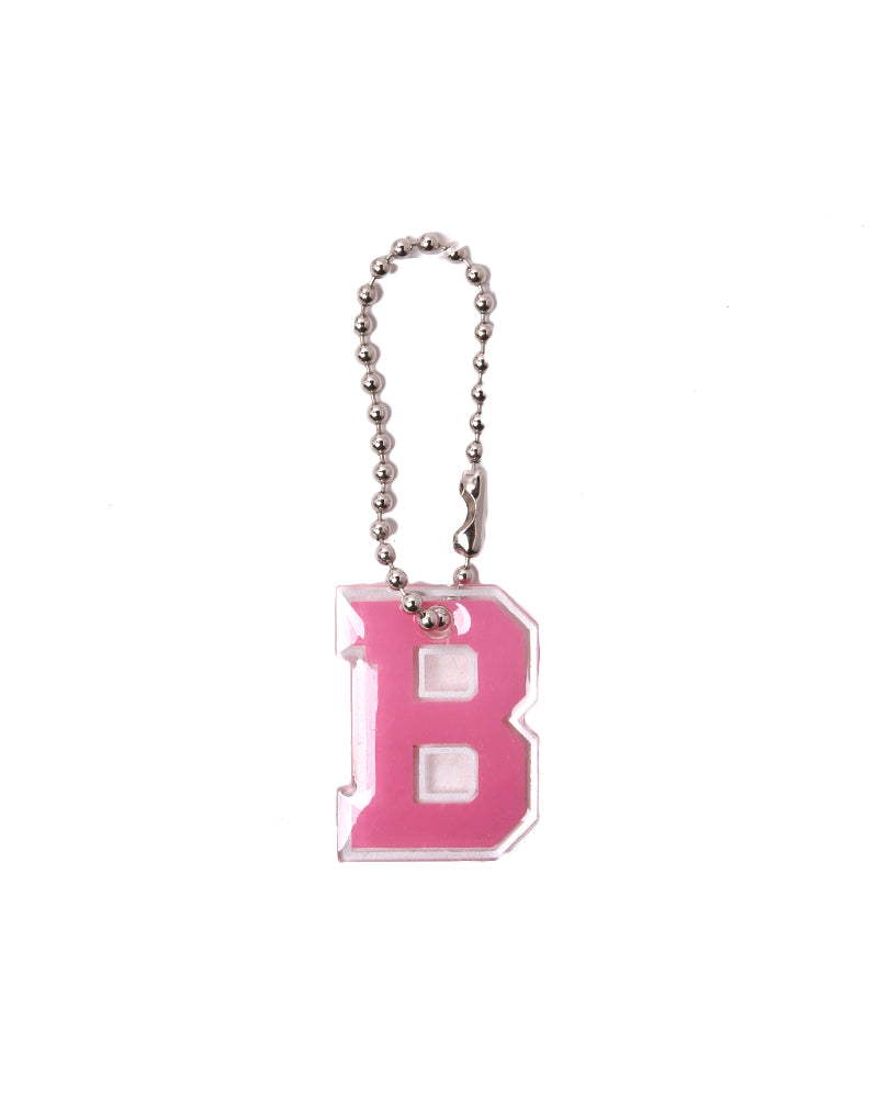 Stroberi List Silver Alphabet Keychain A-M