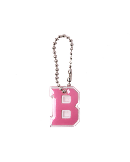 Stroberi List Silver Alphabet Keychain A-M