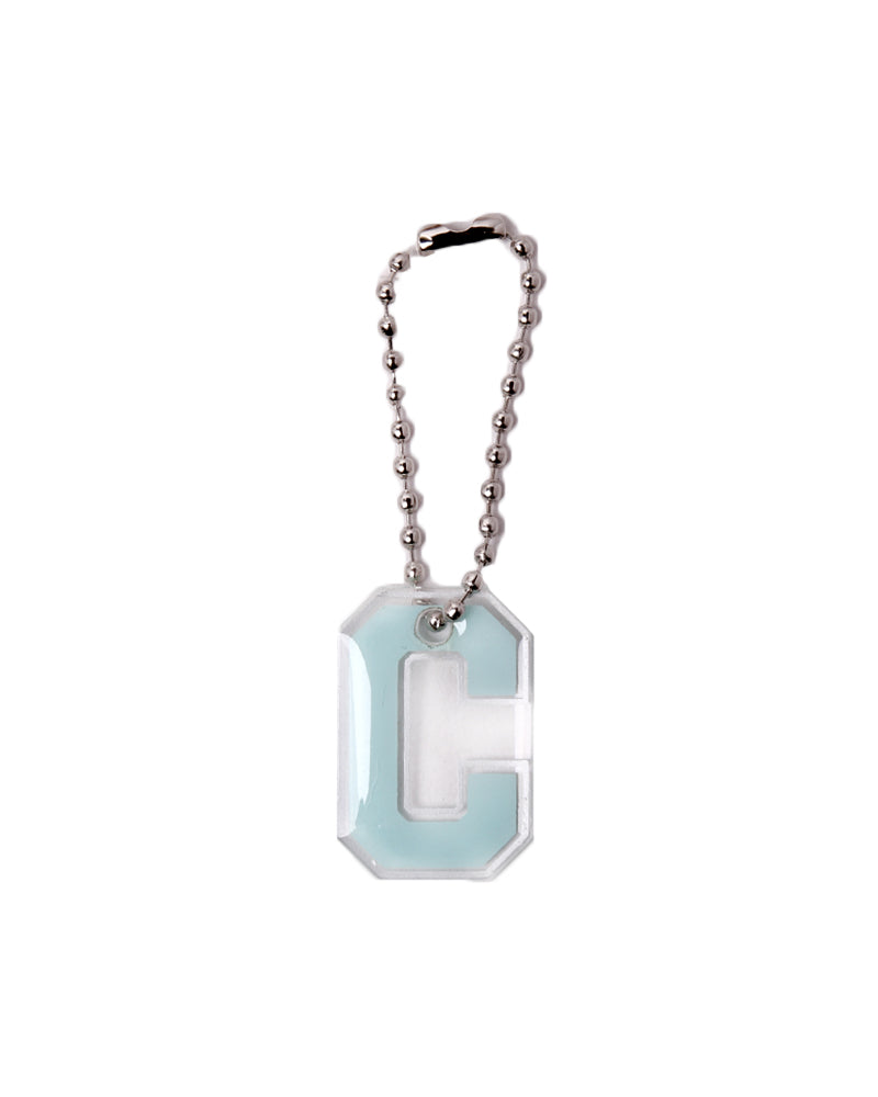 Stroberi List Silver Alphabet Keychain A-M