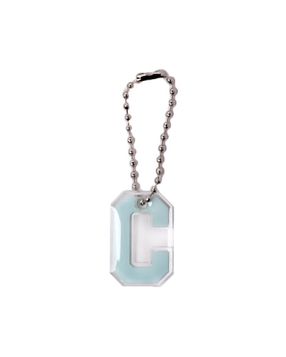 Stroberi List Silver Alphabet Keychain A-M