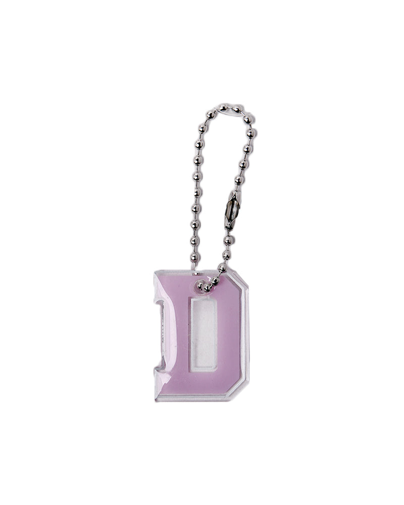 Stroberi List Silver Alphabet Keychain A-M