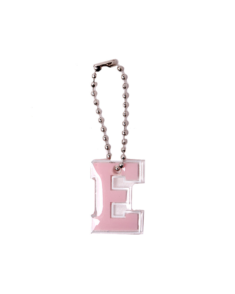 Stroberi List Silver Alphabet Keychain A-M