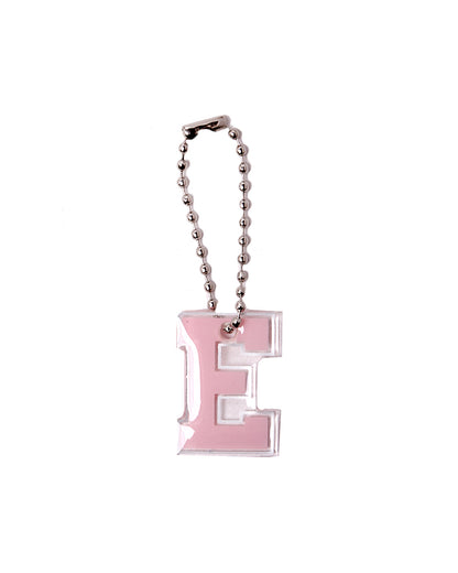 Stroberi List Silver Alphabet Keychain A-M