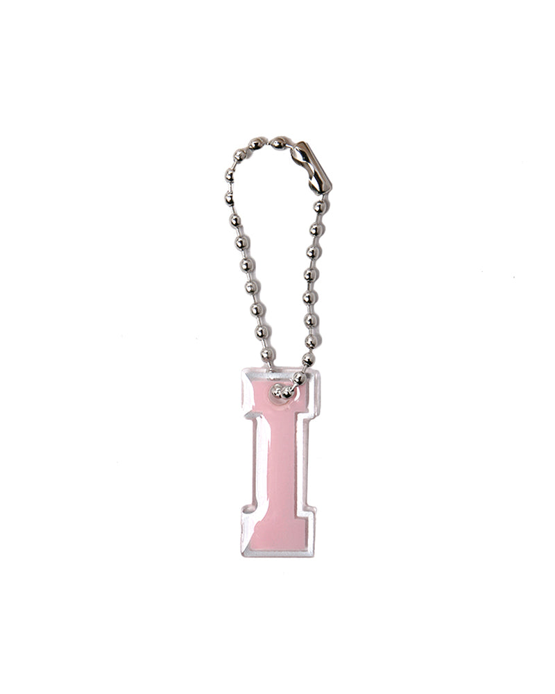 Stroberi List Silver Alphabet Keychain A-M