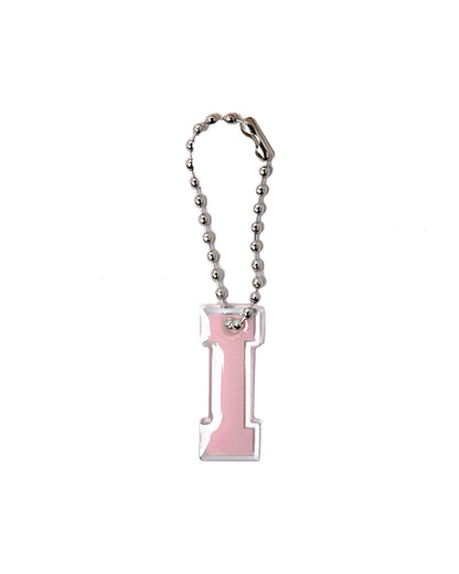Stroberi List Silver Alphabet Keychain A-M