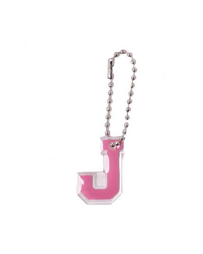 Stroberi List Silver Alphabet Keychain A-M