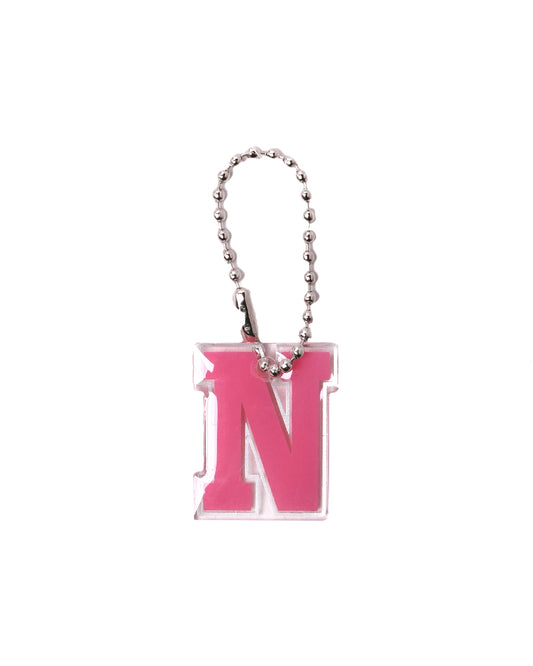 Stroberi List Silver Alphabet Keychain  N-Z