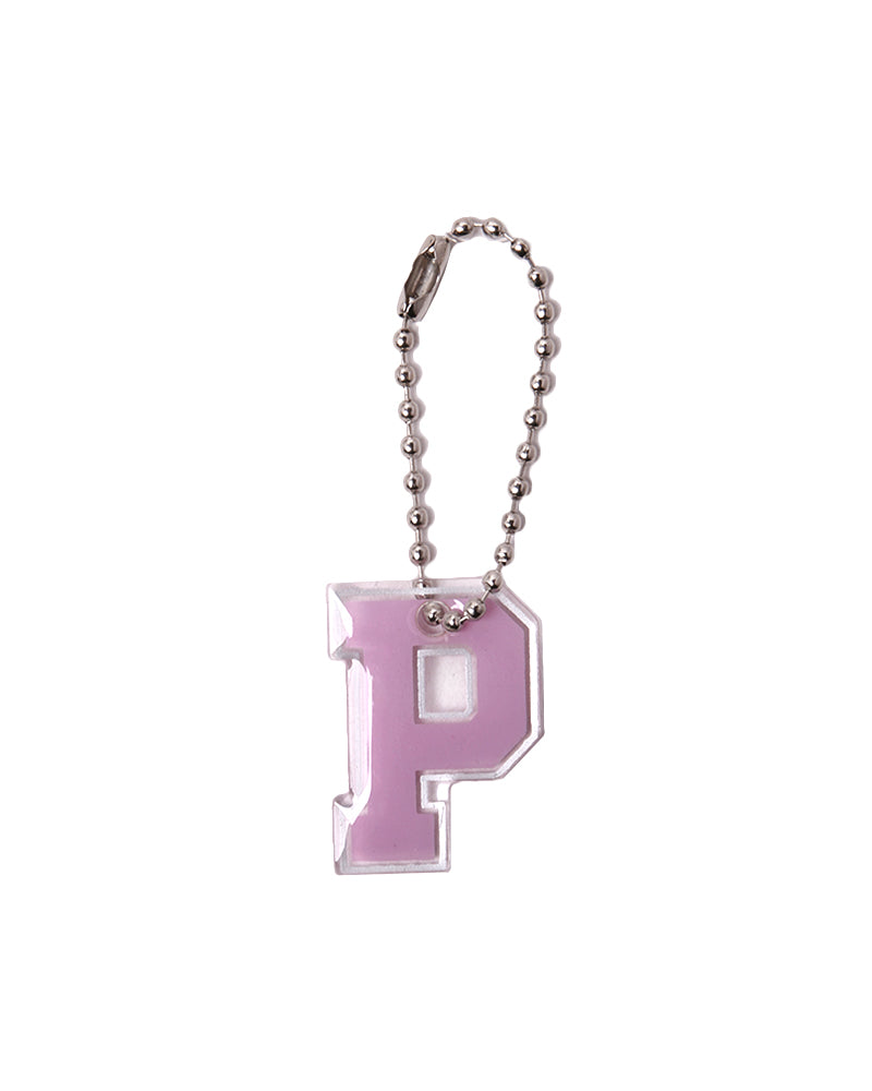 Stroberi List Silver Alphabet Keychain  N-Z
