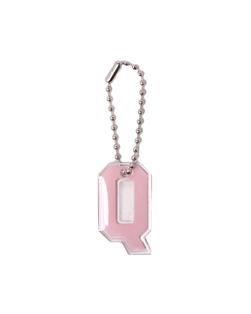 Stroberi List Silver Alphabet Keychain  N-Z