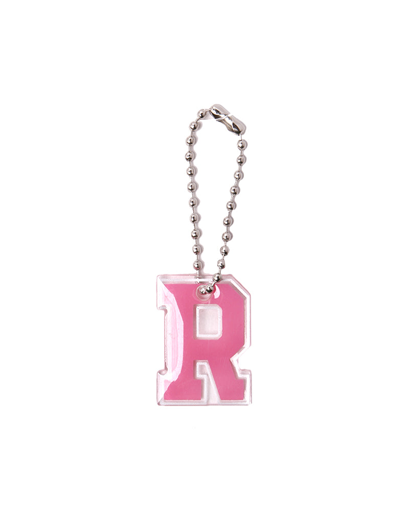 Stroberi List Silver Alphabet Keychain  N-Z