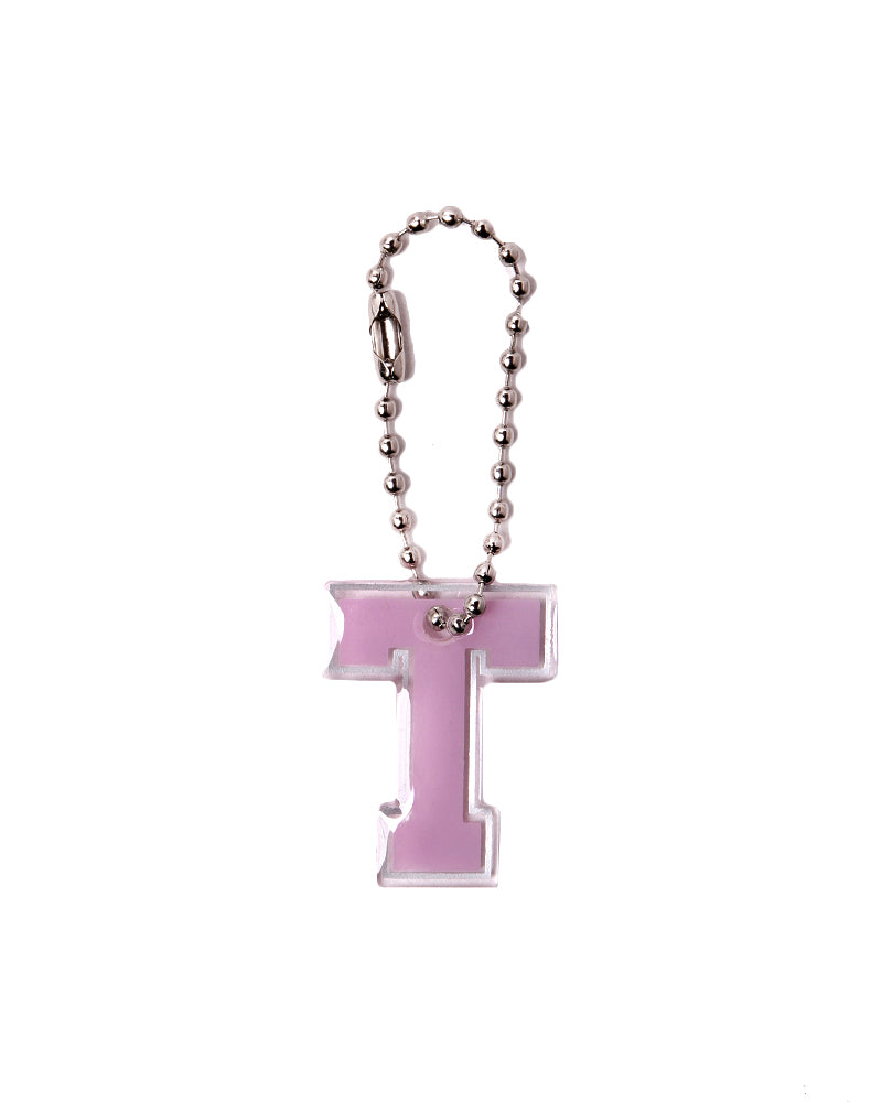 Stroberi List Silver Alphabet Keychain  N-Z