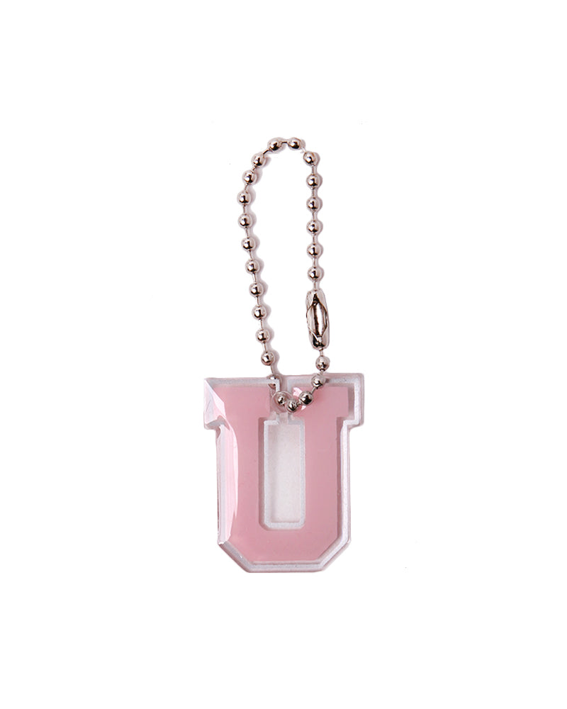 Stroberi List Silver Alphabet Keychain  N-Z