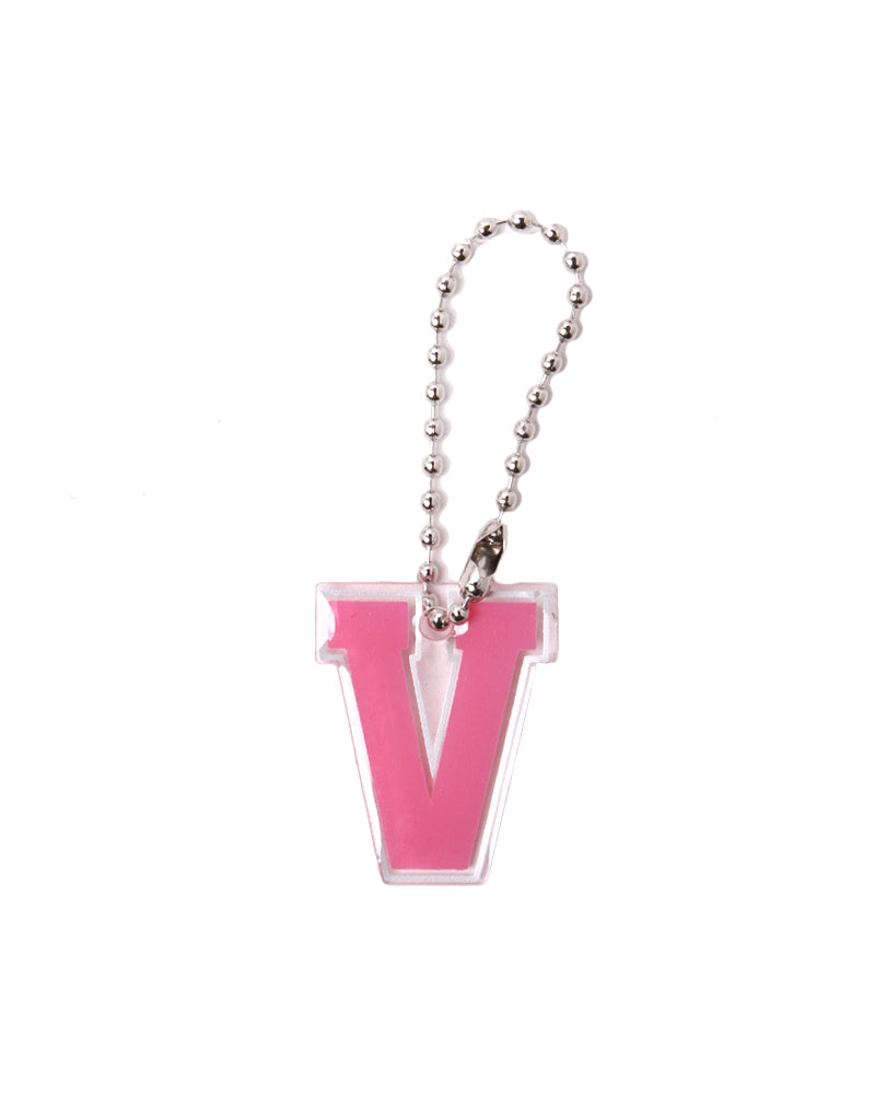 Stroberi List Silver Alphabet Keychain  N-Z