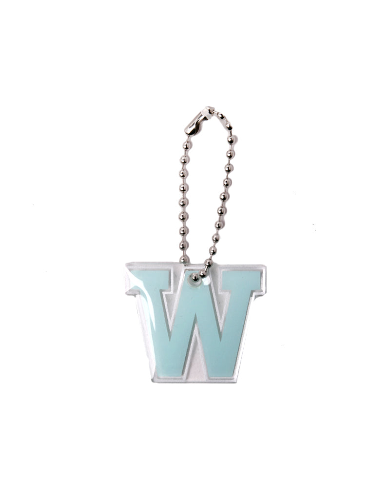 Stroberi List Silver Alphabet Keychain  N-Z