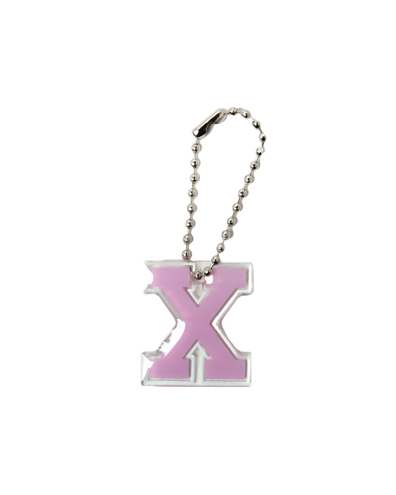 Stroberi List Silver Alphabet Keychain  N-Z