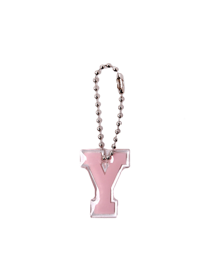 Stroberi List Silver Alphabet Keychain  N-Z