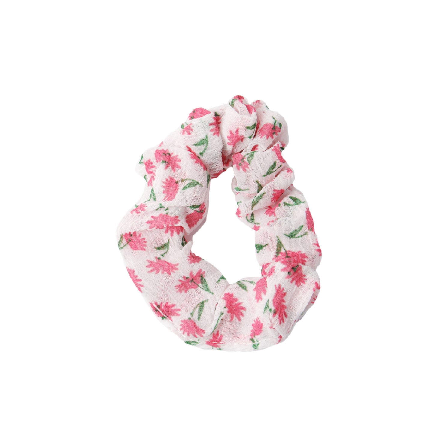 Stroberi Mini Scrunchie Flower Hair Tie