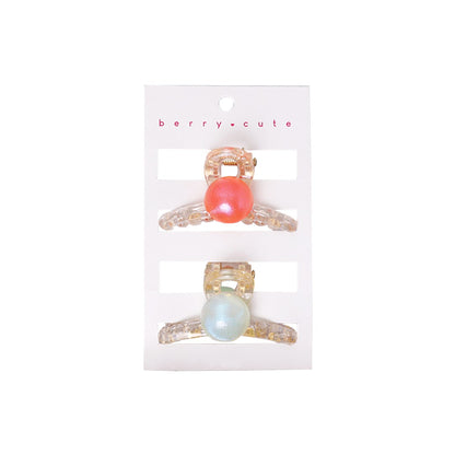 Stroberi Mini Transparent Metallic Hair Clip