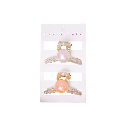 Stroberi Mini Transparent Metallic Hair Clip
