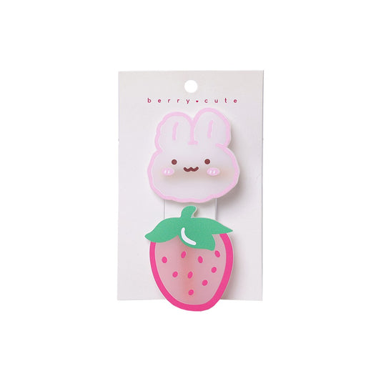 Stroberi Bear and Pattern Set Acrylic Hair Clip