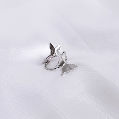 Stroberi Two Butterfly Jewel Ring