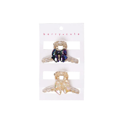 Stroberi Mini Transparent Metallic Hair Clip