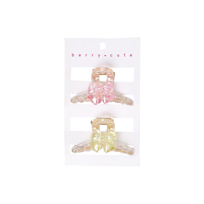 Stroberi Mini Transparent Metallic Hair Clip