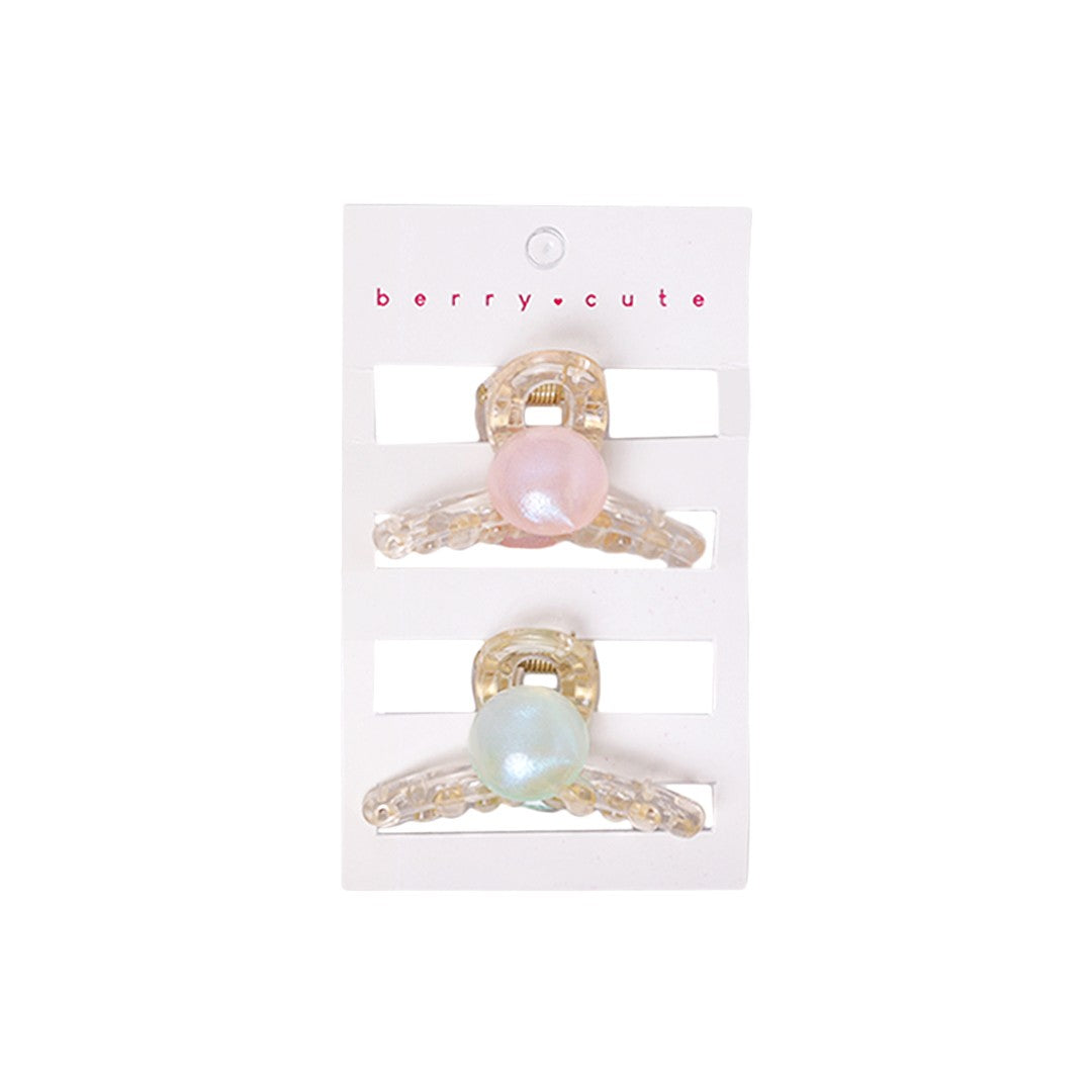 Stroberi Mini Transparent Metallic Hair Clip