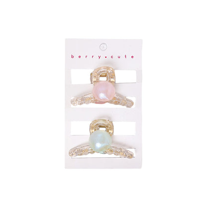 Stroberi Mini Transparent Metallic Hair Clip