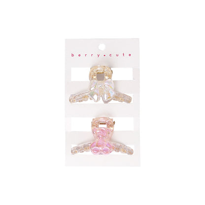 Stroberi Mini Transparent Metallic Hair Clip