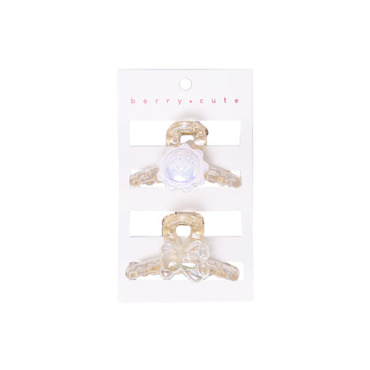 Stroberi Mini Transparent Metallic Hair Clip